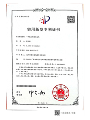 實(shí)用新型專利證書(shū)（一種抗壓的接線電池）